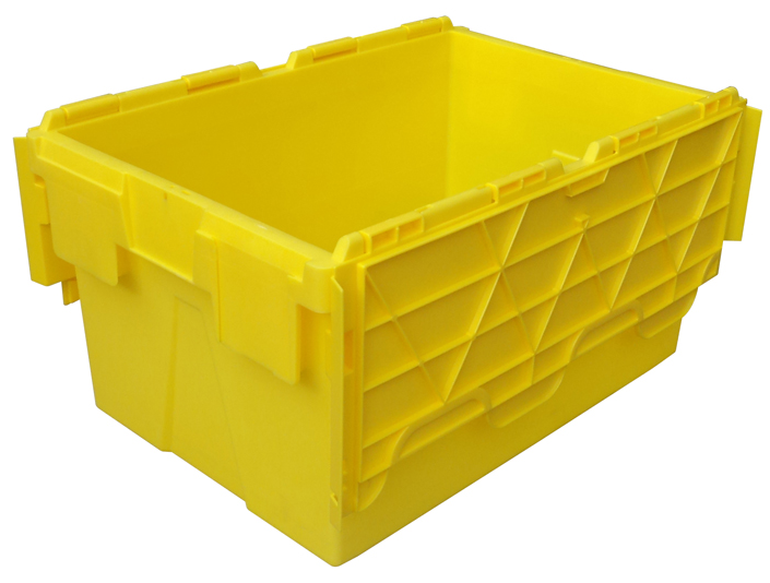 Plastic Tote Turnover Container Attached Lid